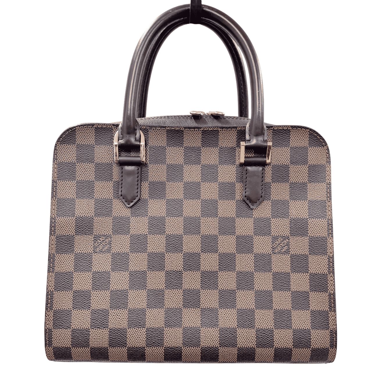 LOUIS VUITTON トリアナ ダミエ エベヌ N51155 ブラウン PVC レザー ハンドバッグ チェック柄 ルイヴィトン ABランク 鑑定済