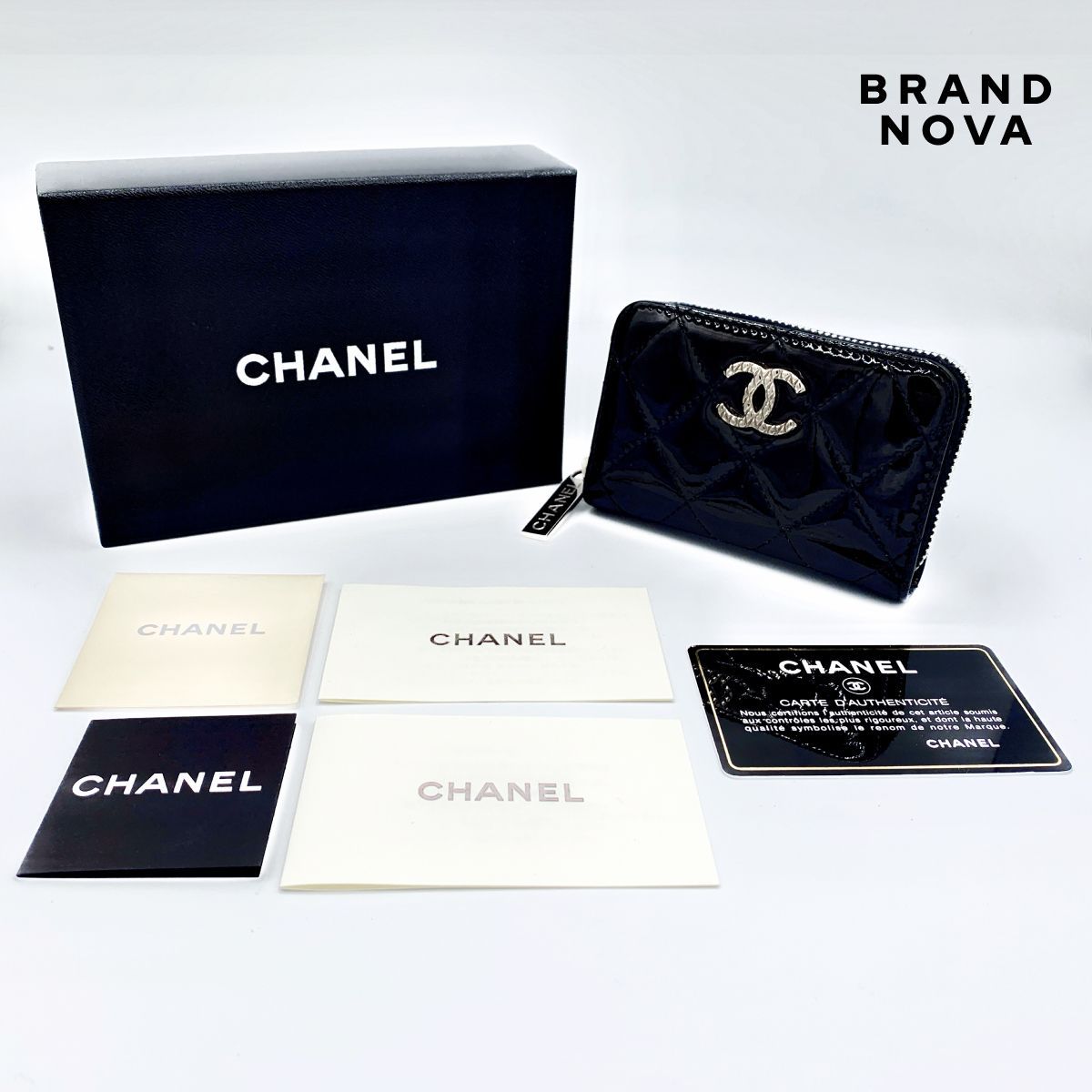 CHANEL シャネル ブリリアント マトラッセ エナメルコインケース 小銭入れ CHANEL シャネル ブリリアント マトラッセ ラウンドファスナー
