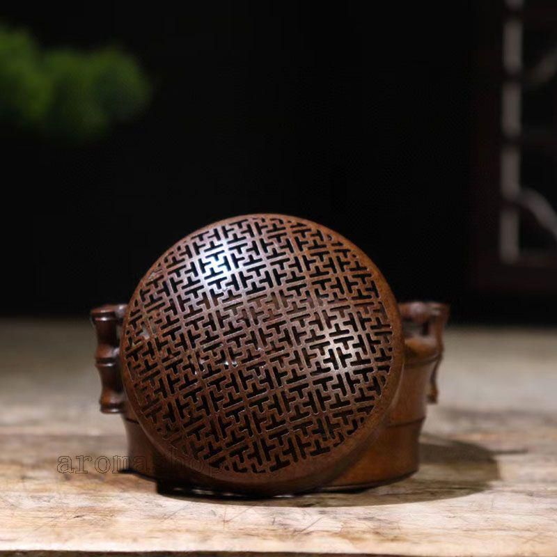 銅製 提梁暖手炉 竹節手提げ暖手炉 香炉 香道具 装飾品 工芸品