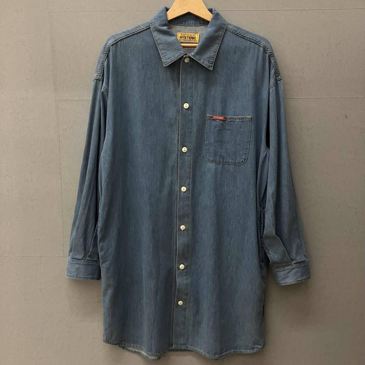 HYSTERIC GLAMOUR ヒステリックグラマー 01241AH09 長袖ワンピース デニム ブルー 背面刺繍