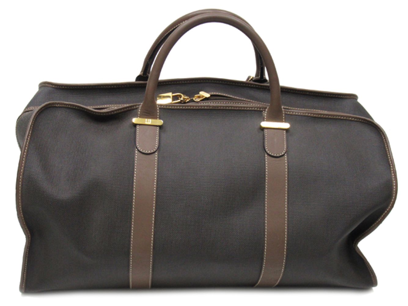 ダンヒル Dunhill ボストンバッグ ヘリンボーン グレー 灰色