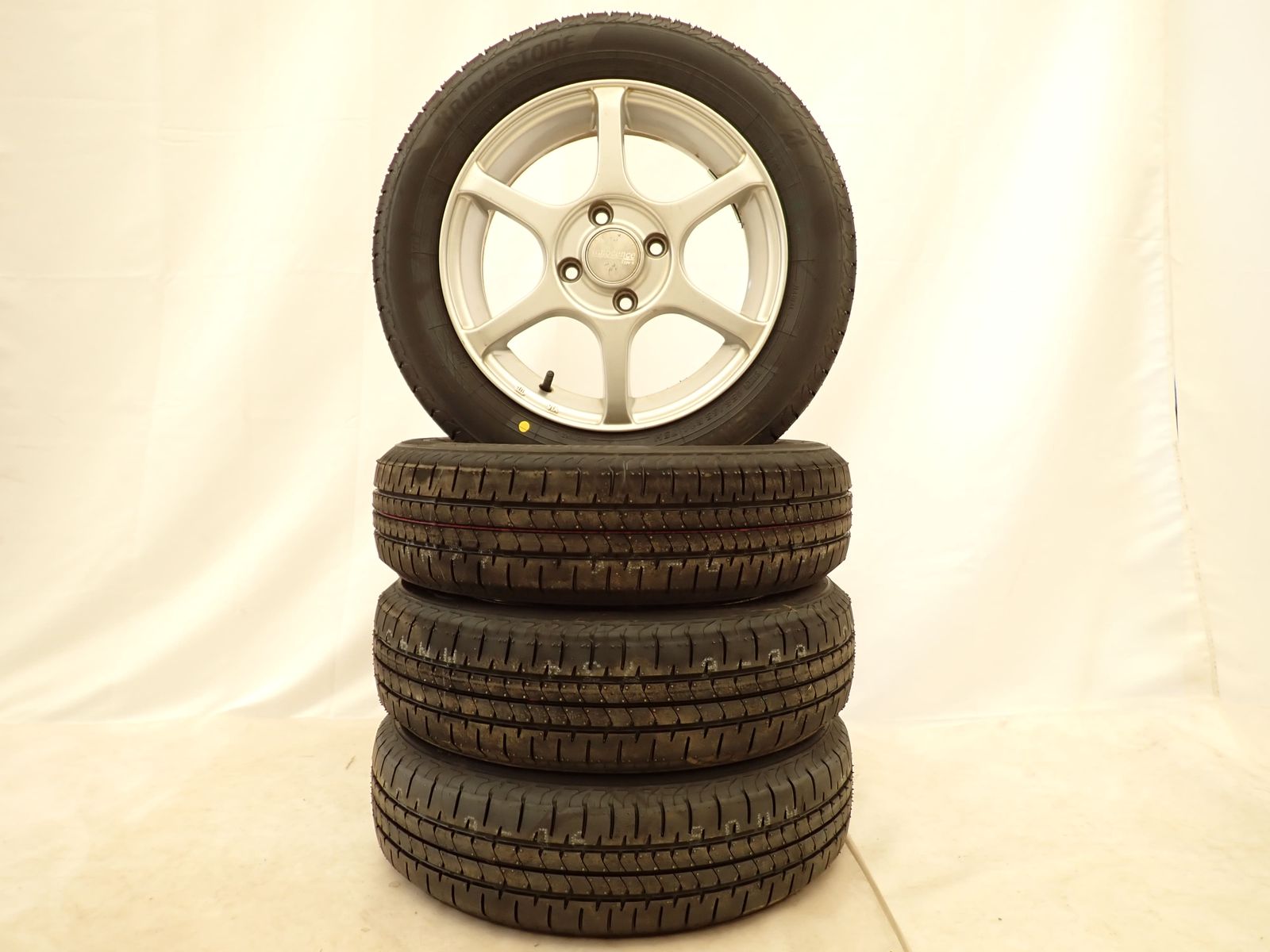 夏4本価格 製 会社宛 155|65R14×4.5J 75H ブリヂストン ECOPIA NEWNO アルミ N-BOX サクラ デリカミニ NO D5899