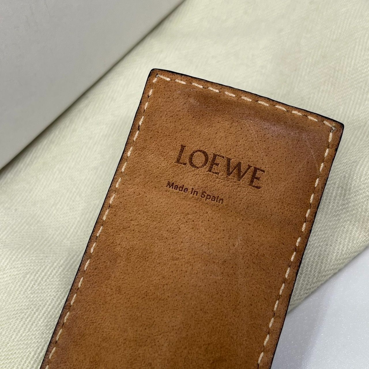 LOEWE】ロエベ レザー バングル ブレスレット ブラック ブルー