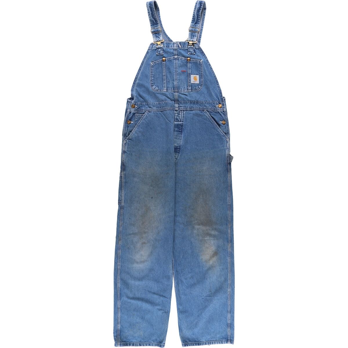なかまつです。様カーハート carhartt 古着 デニム オーバーオール 90s Carhartt カーハート デニムオーバーオール ワーク ペンキ