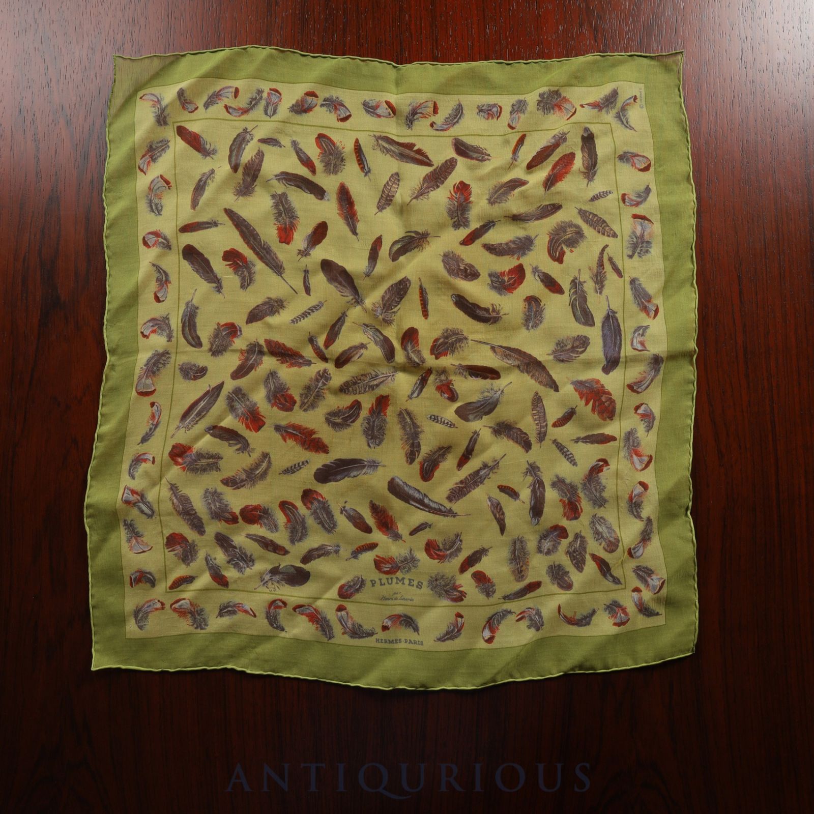 エルメス スカーフ カレ45 PLUMES 羽根 SILK 箱