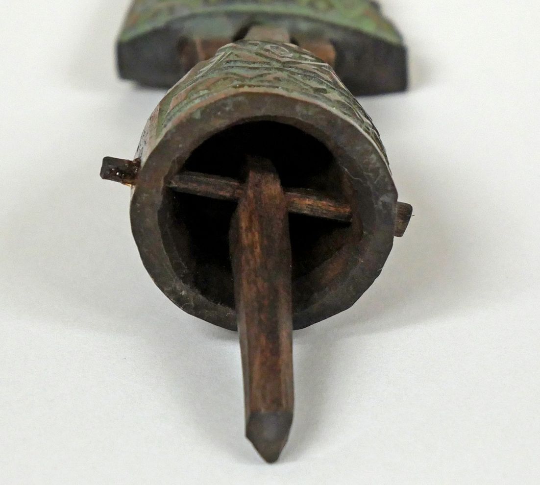 砂澤 ビッキ「樹鈴ペンダント二連（約13.7cm）」木彫作品 世界的彫刻家