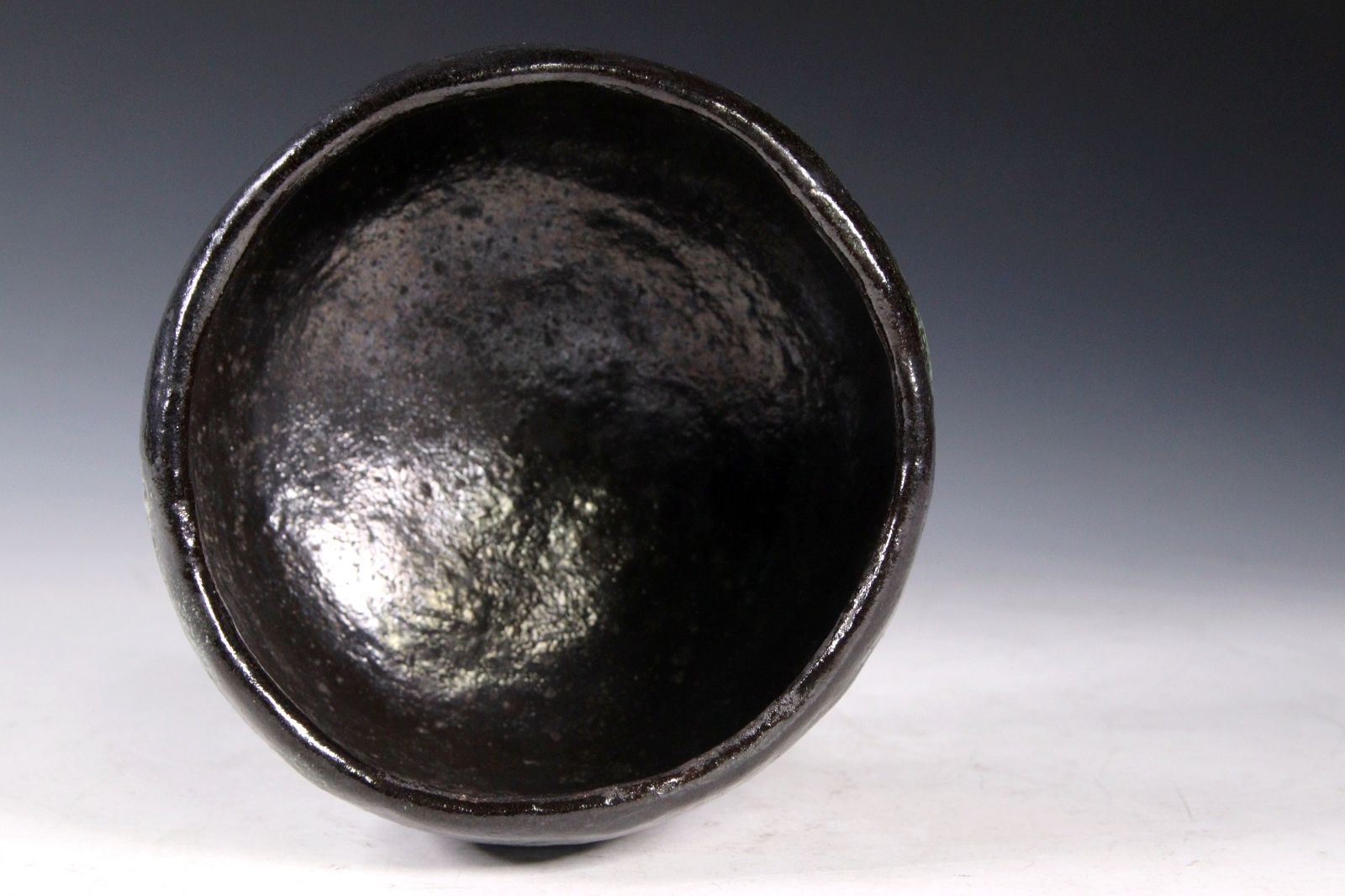 小川篁作 黒楽茶碗 11.5cm 共箱 茶道具 唐物 骨董 古美術 楾 Y85