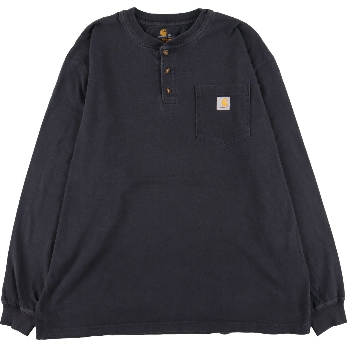 古着 カーハート Carhartt ORIGINAL FIT ヘンリーネック 無地ポケットロングTシャツ ロンT メンズXL /eaa438107 【中古】/eaa438107