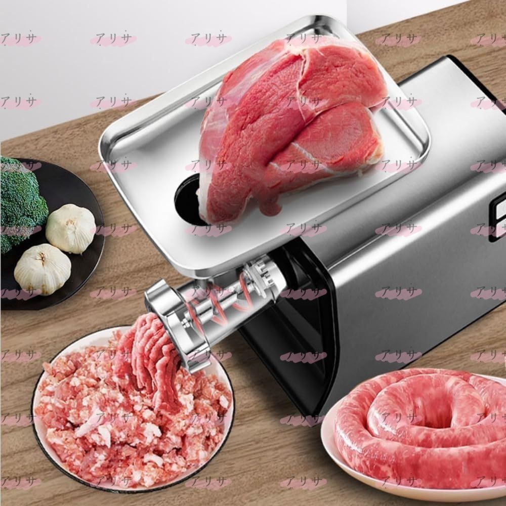 ≪人気≫3種類カットプレート 電動ミンサー 肉挽き機 腸詰めノズル付き