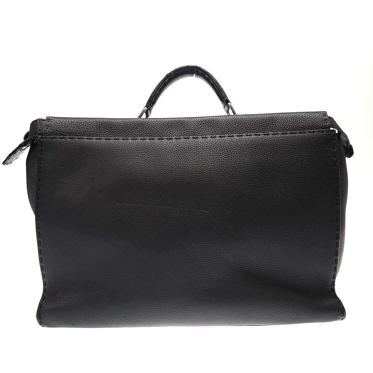 FENDI フェンディ セレリア ピーカブー レザービジネスバッグ ブラック