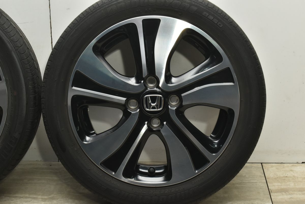 中古品ホンダN-ONE純正15インチ アルミホイール ブリヂストンタイヤ ホンダ純正 N-ONE RS◇4.5J 15インチ IS45 4/100◇165/55R15