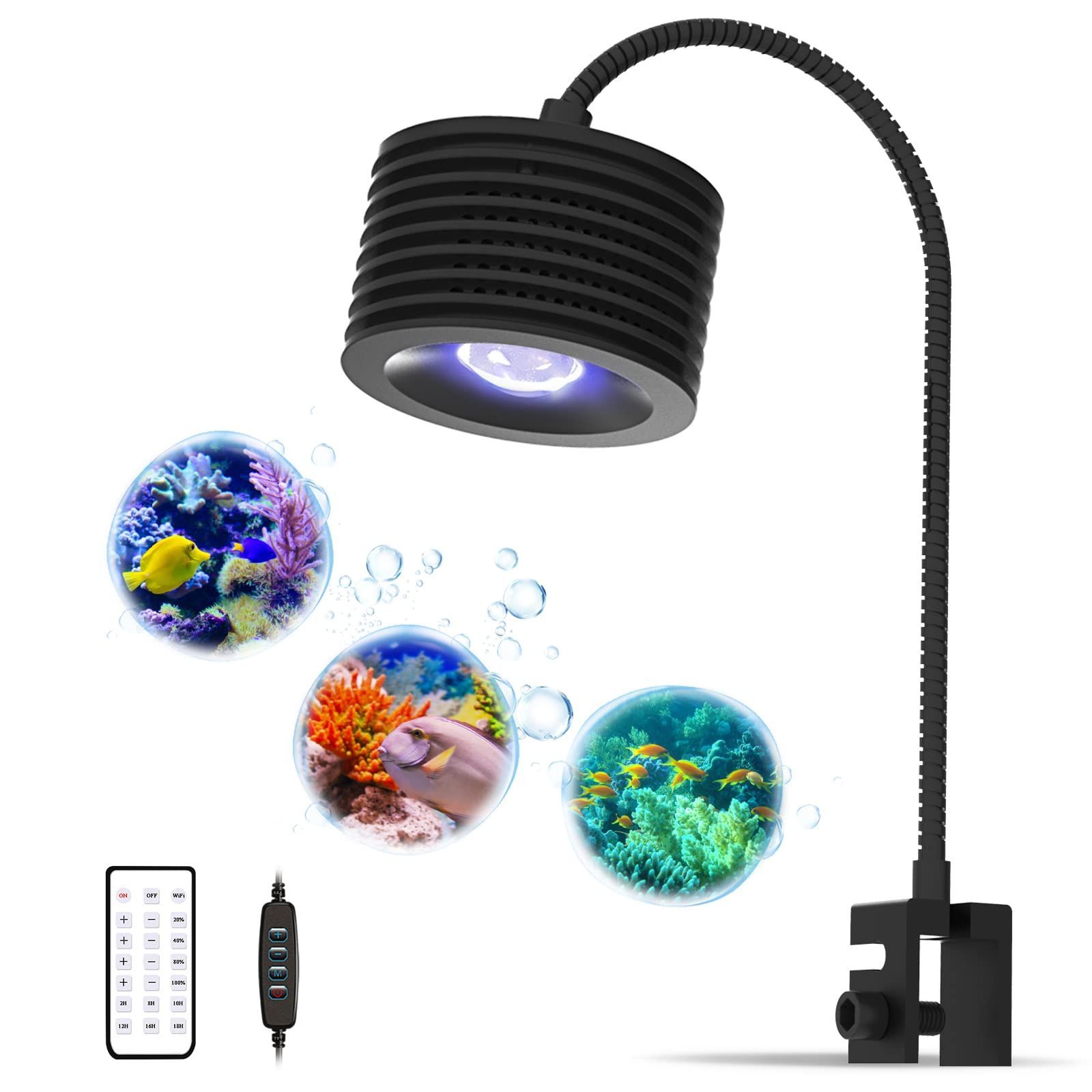 Lominie 水槽 ライト アクアリウム led 水槽 海水 照明 サンゴ LEDライト 調光 小型 水槽用 海水魚飼育 珊瑚用ライト クリップ式  (Asta 20, 海水) - メルカリ