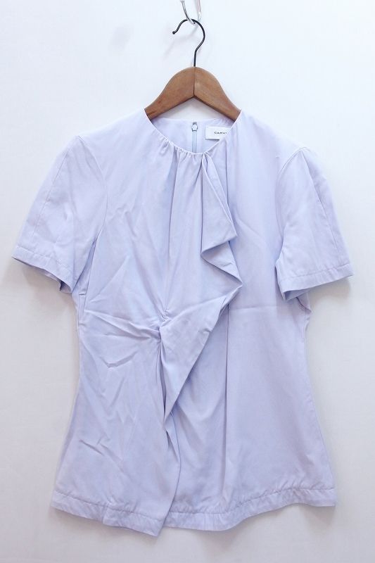 213573】CARVEN カルヴェン 半袖プルオーバーブラウス ・36 パープル 
