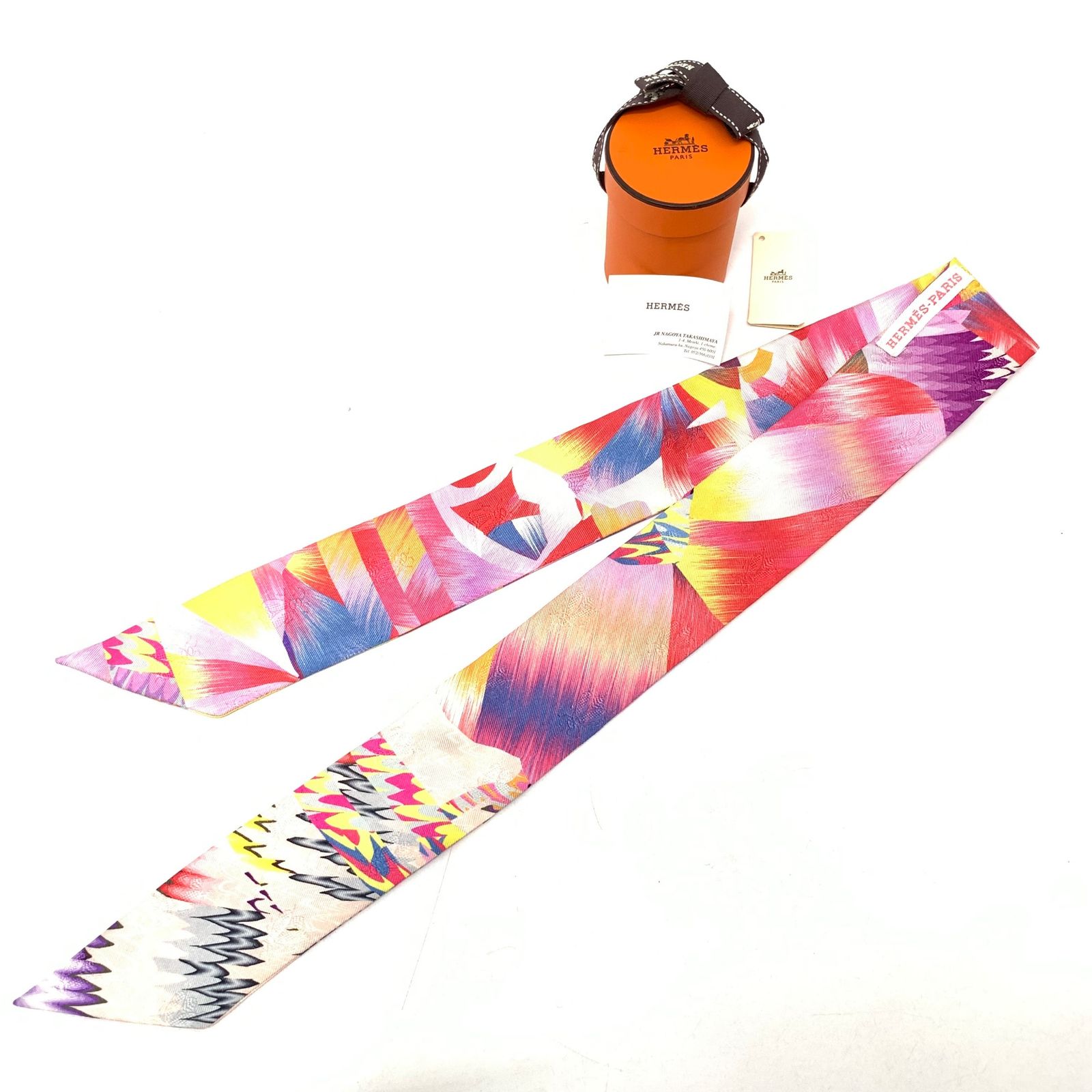 美品 HERMES エルメス トゥイリー マーブル シルク スカーフ 