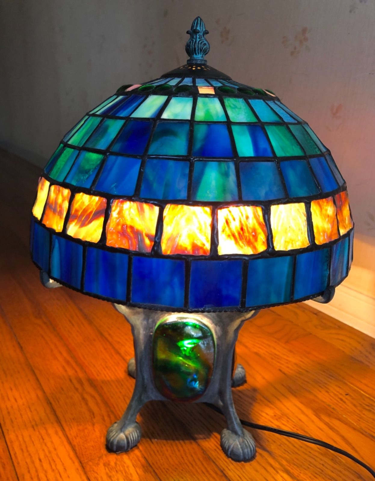 亀の形☆電気スタンド ステンドグラス 照明 工芸品21 - フロアスタンド