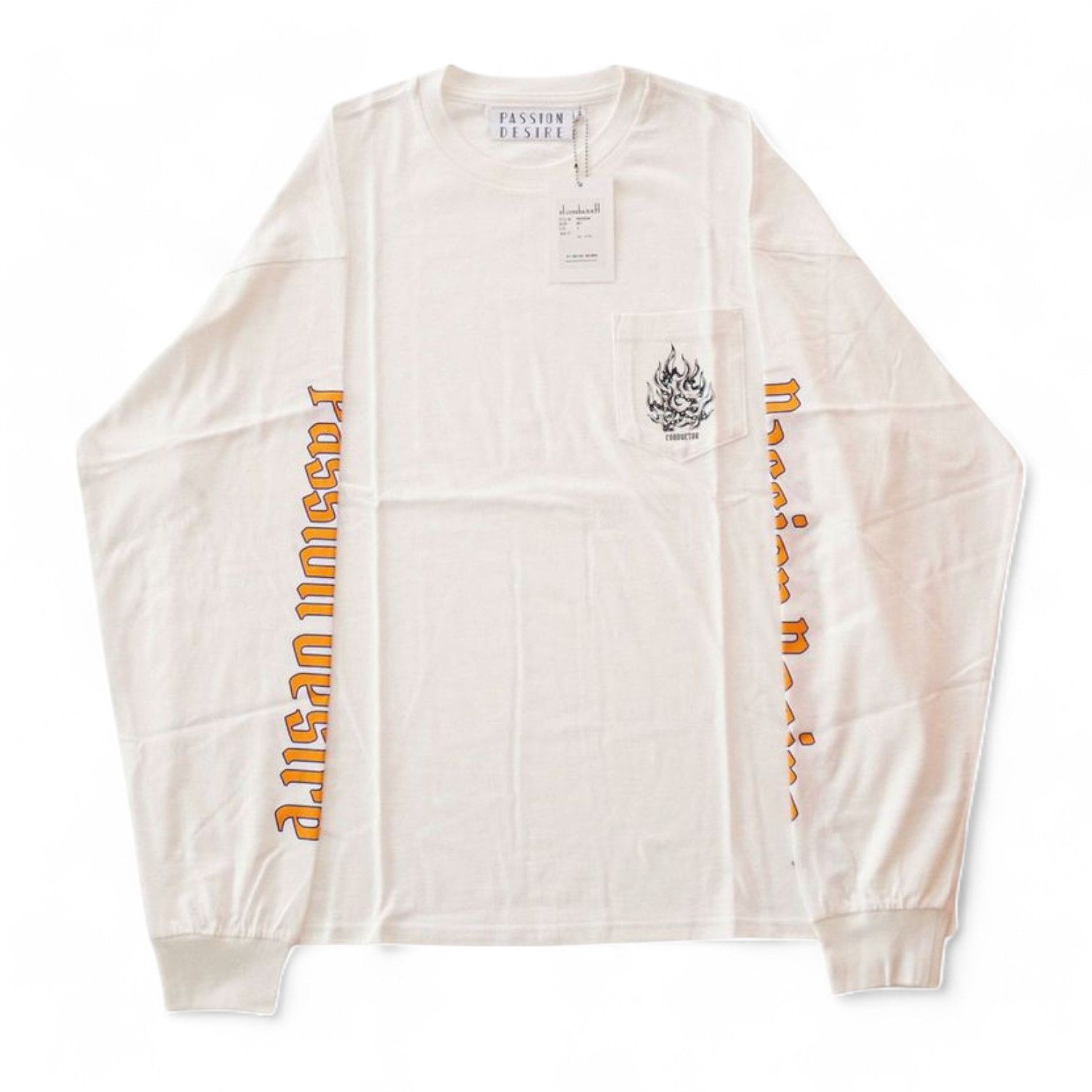 el conductorH コンダクター コットン L/S Tシャツ CHAIN ホワイト