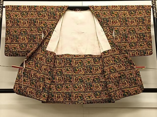 平和屋着物＃道行コート 更紗花文 正絹 CAAX7883ua