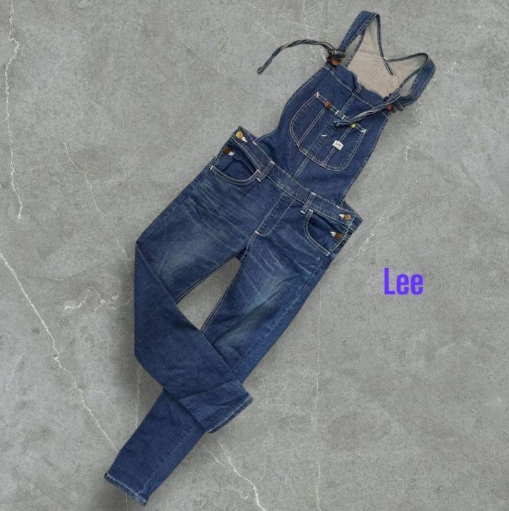 Lee ダークブルー デニムオーバーオール Lee（リー） レディース テーパード オーバーオール サロペット デニム