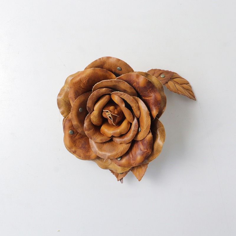 美品 希少 ピンクハウス PINK HOUSE レザーローズコサージュ/ブラウン