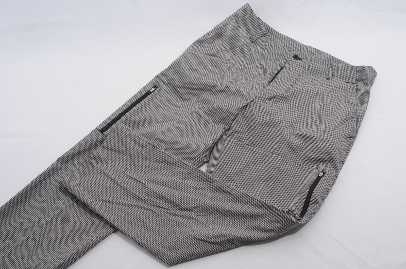 中古 メンズ ヒールクリーク HEAL CREEK パンツ 85cm 薄ベージュ×黒 千鳥柄