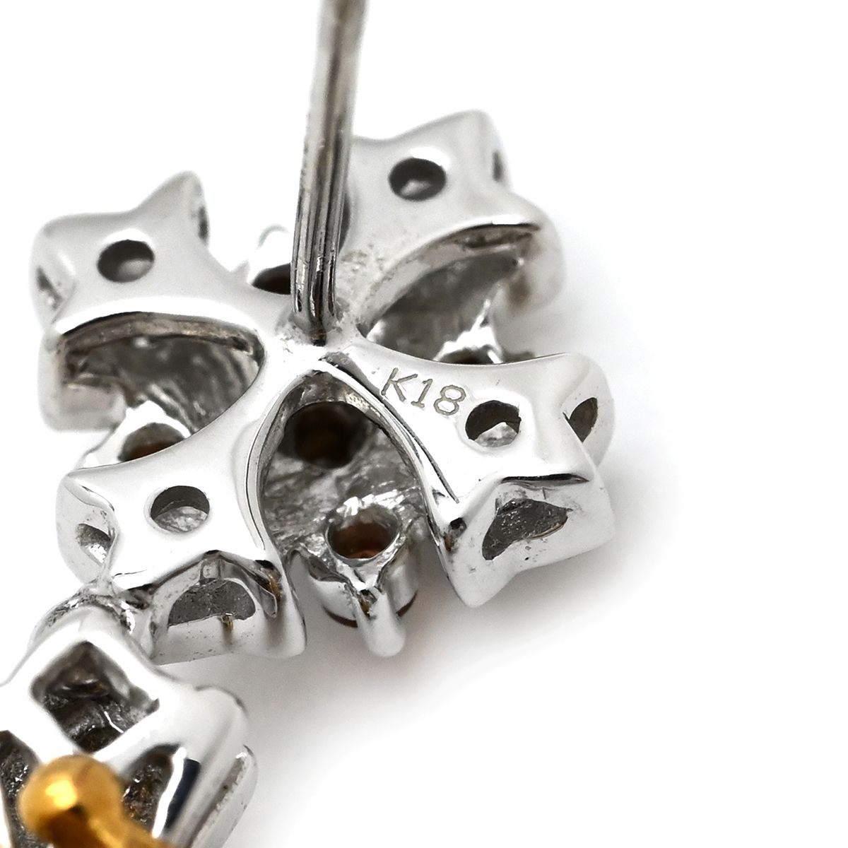 k18 WG ダイヤ サファイア パライバ ペンダントトップ マルチカラー