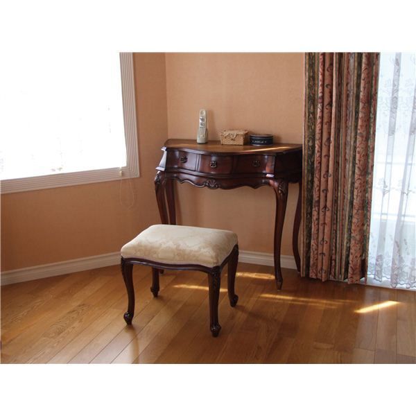 アンティーク調猫足スツール|腰掛椅子 ブラウン 木製 フランシスカ 高さ45cm 完成品