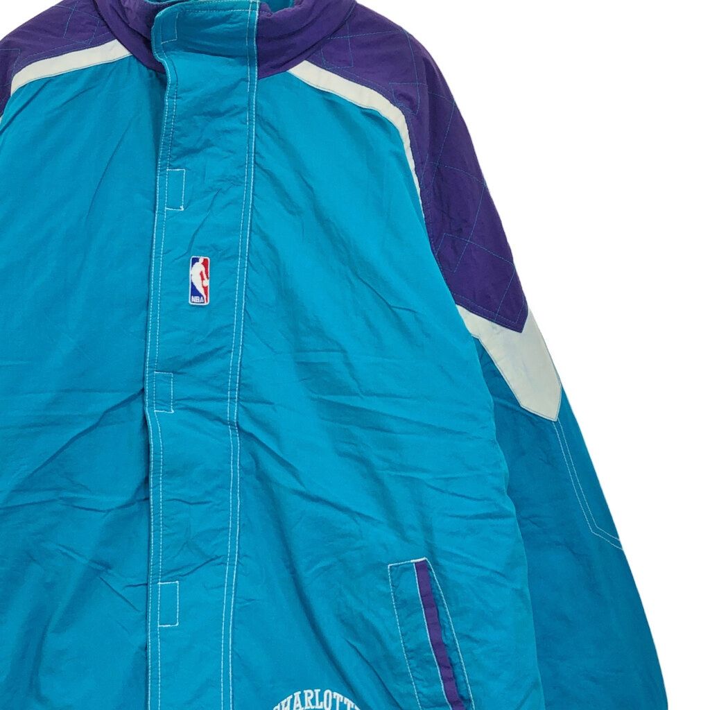 モ*ナ様 STARTER × ホーネッツ NBA 中綿 ナイロンジャケット パー 90年代 スターター NBA シャーロット・ホーネッツ ビッグ