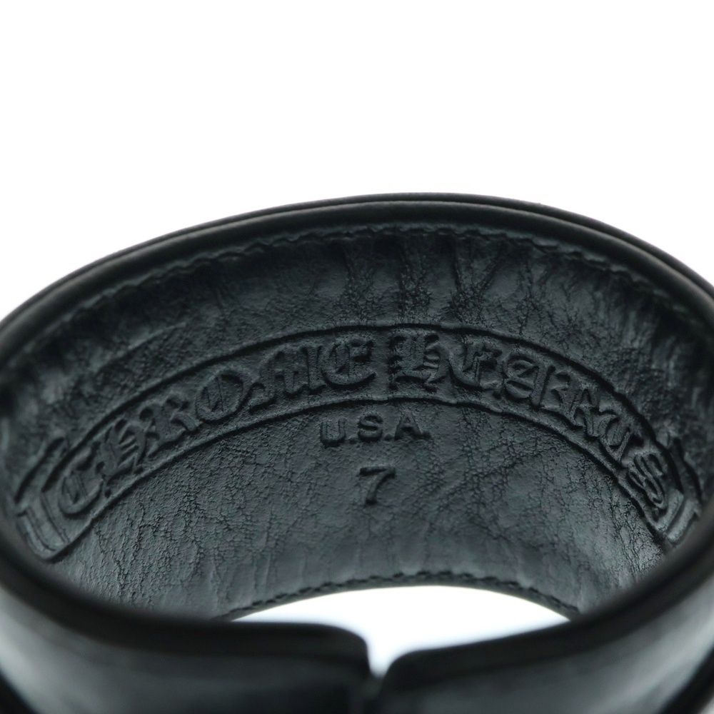 CHROME HEARTS クロムハーツ WIDE HARNESS CLASP ワイドハーネスクラスプ レザーブレスレット ブラック シルバー WWW_SHINETEETH_COM