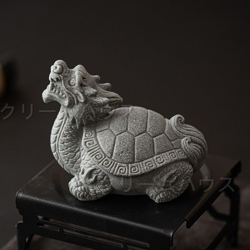 オブシディアン　龍亀　彫刻 置物 金　開運 風水 骨董　インテリア　アンティーク オブシディアン 龍亀 彫刻 置物 金 開運 風水 骨董 インテリア