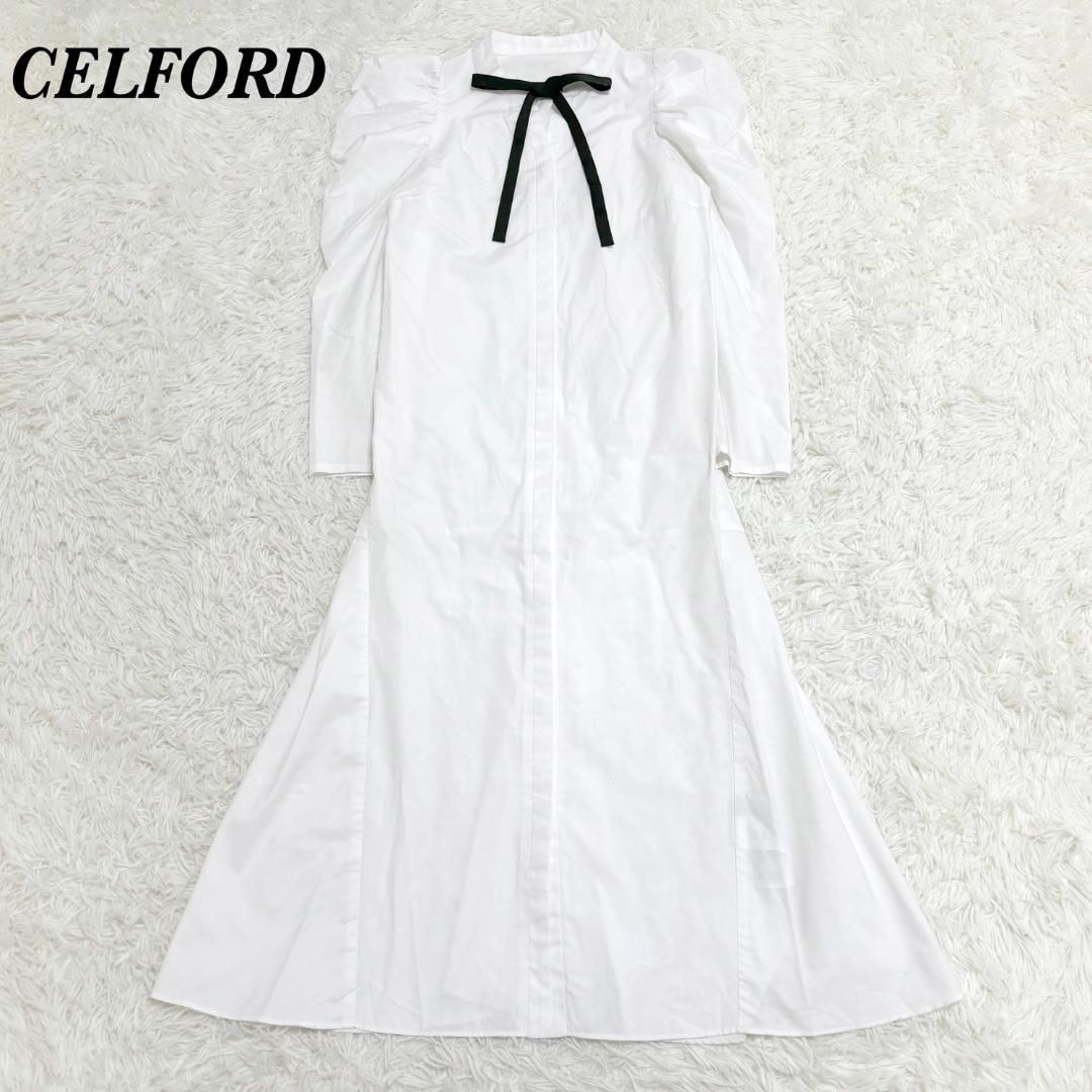 CELFORD Aラインボウタイワンピース36 S