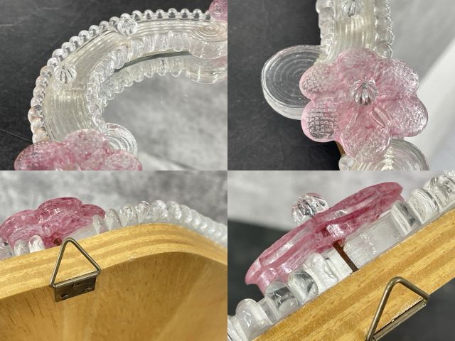 ムラーノ ベネチアンガラス 鏡 【中古】 MURANO イタリア製 壁掛け