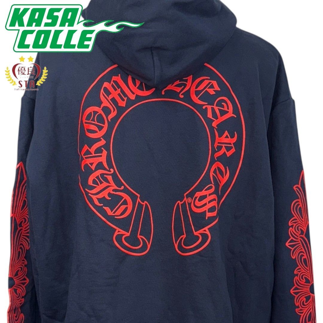 CHROME HEARTS クロムハーツ ホースシュー フローラルクロス パーカー L