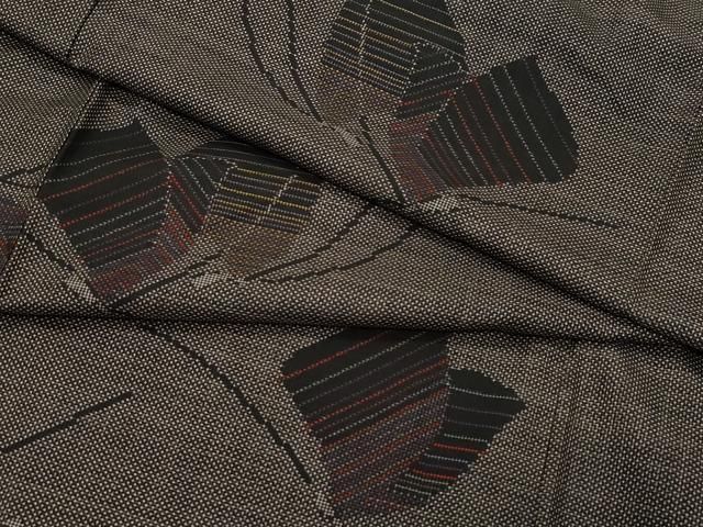 平和屋着物○上質な紬 草花文 正絹 逸品 CAAY2953vf 平和屋着物○