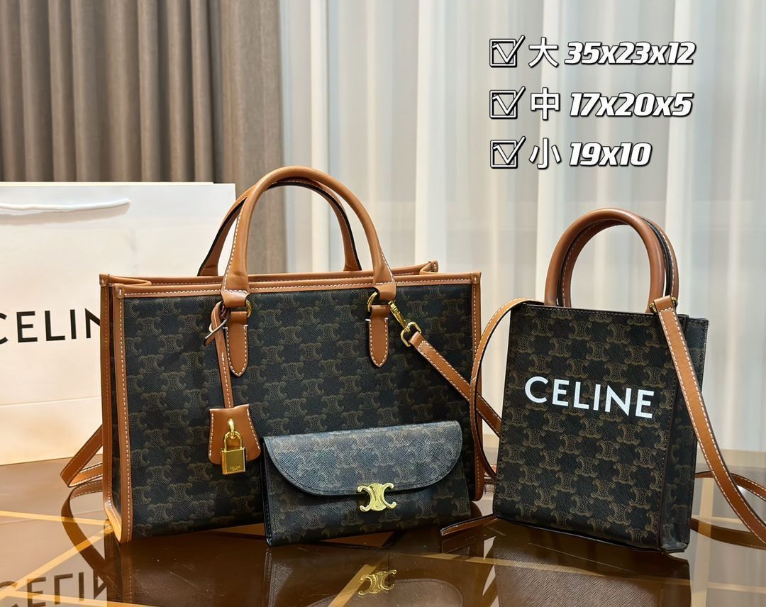 【関税＆送料込み】大人気商品★CELINE ハンドバッグ CELINE】カバ トライアングル / ラフィア & カーフスキン