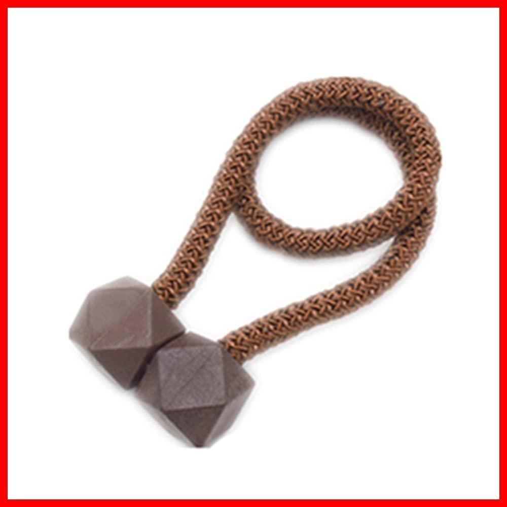 【在庫セール】おしゃれ 高級 カーテン留め飾り ロープ カーテン カーテン アクセサリー マグネット 磁気カーテンバックル タッセル (ブラウン STK 8個セット)