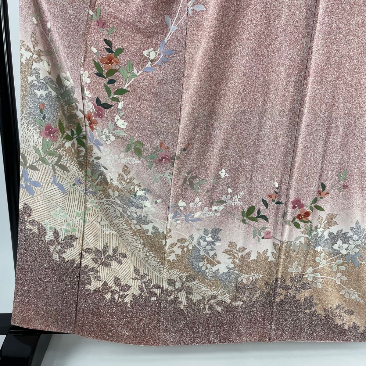 平和屋-こころ店■極上　白山紬　訪問着　舞桜　金彩　着丈167cm　裄丈68cm　正絹　逸品　未使用　3kk2053