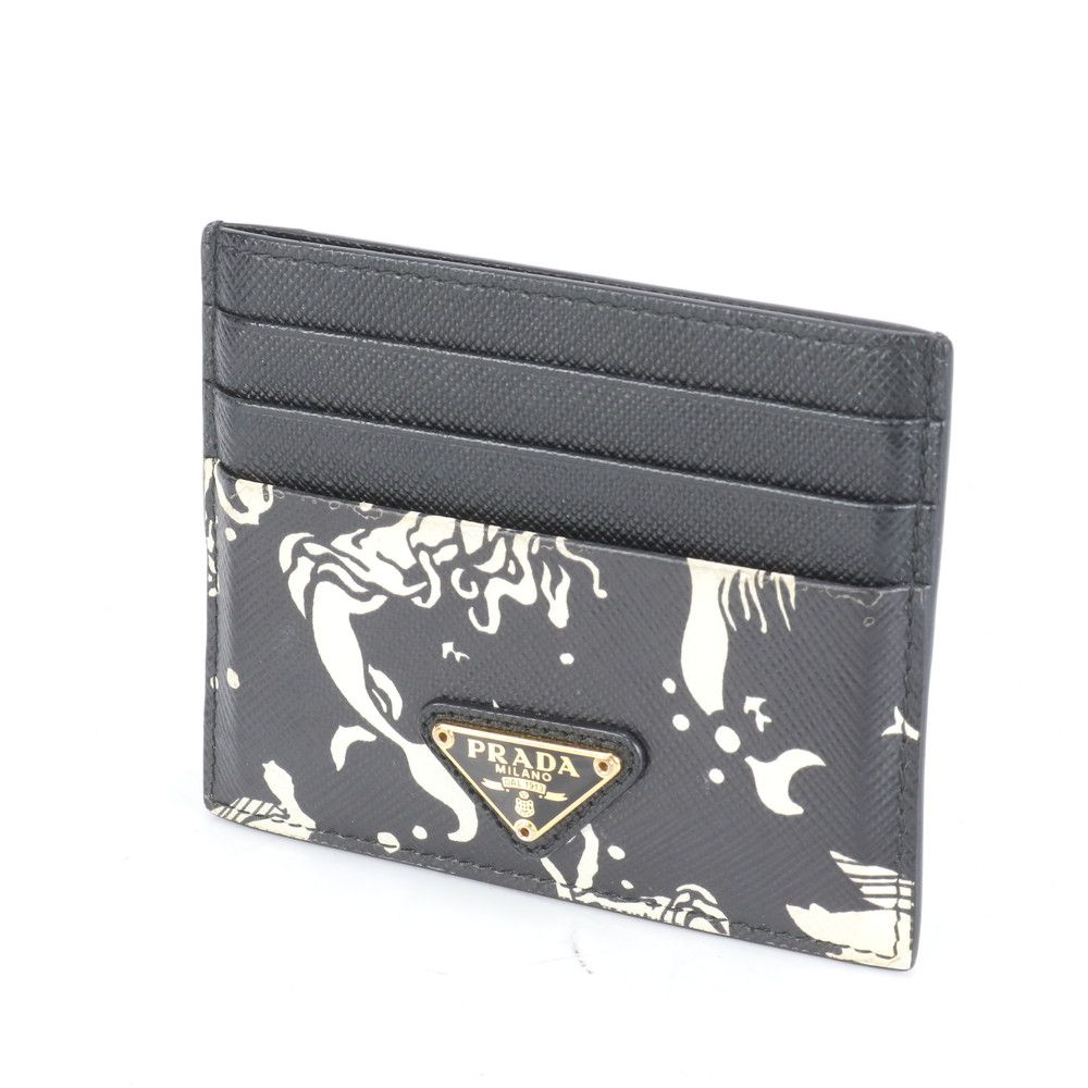 美品✨プラダ 二つ折り 財布 三角ロゴ カードケース サフィアーノ