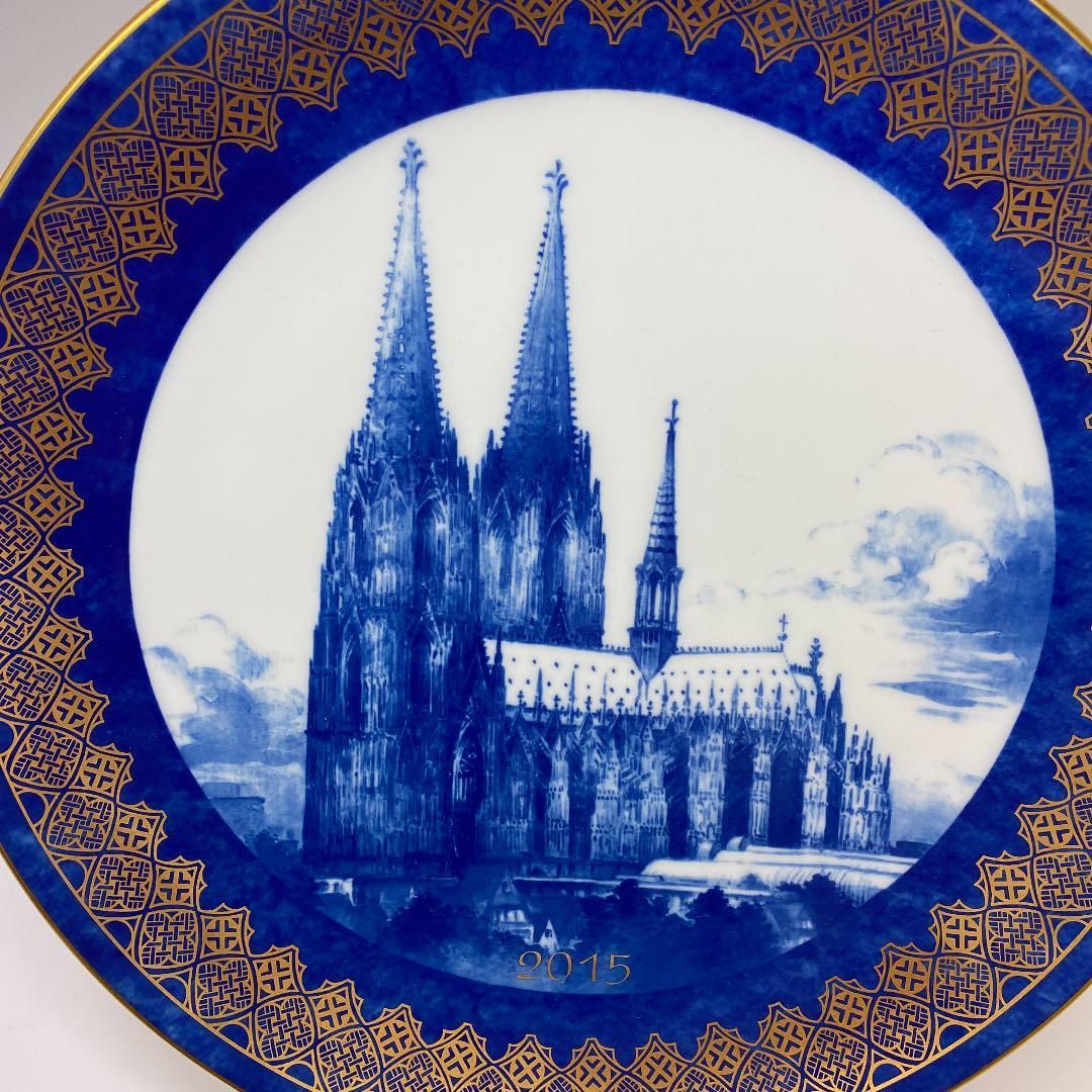 ☆洋3 マイセン　イヤープレート2015  ケルン大聖堂　幅約27㎝　トヒコ ☆洋3 マイセン2015年 イヤープレート 「ケルン大聖堂」共箱