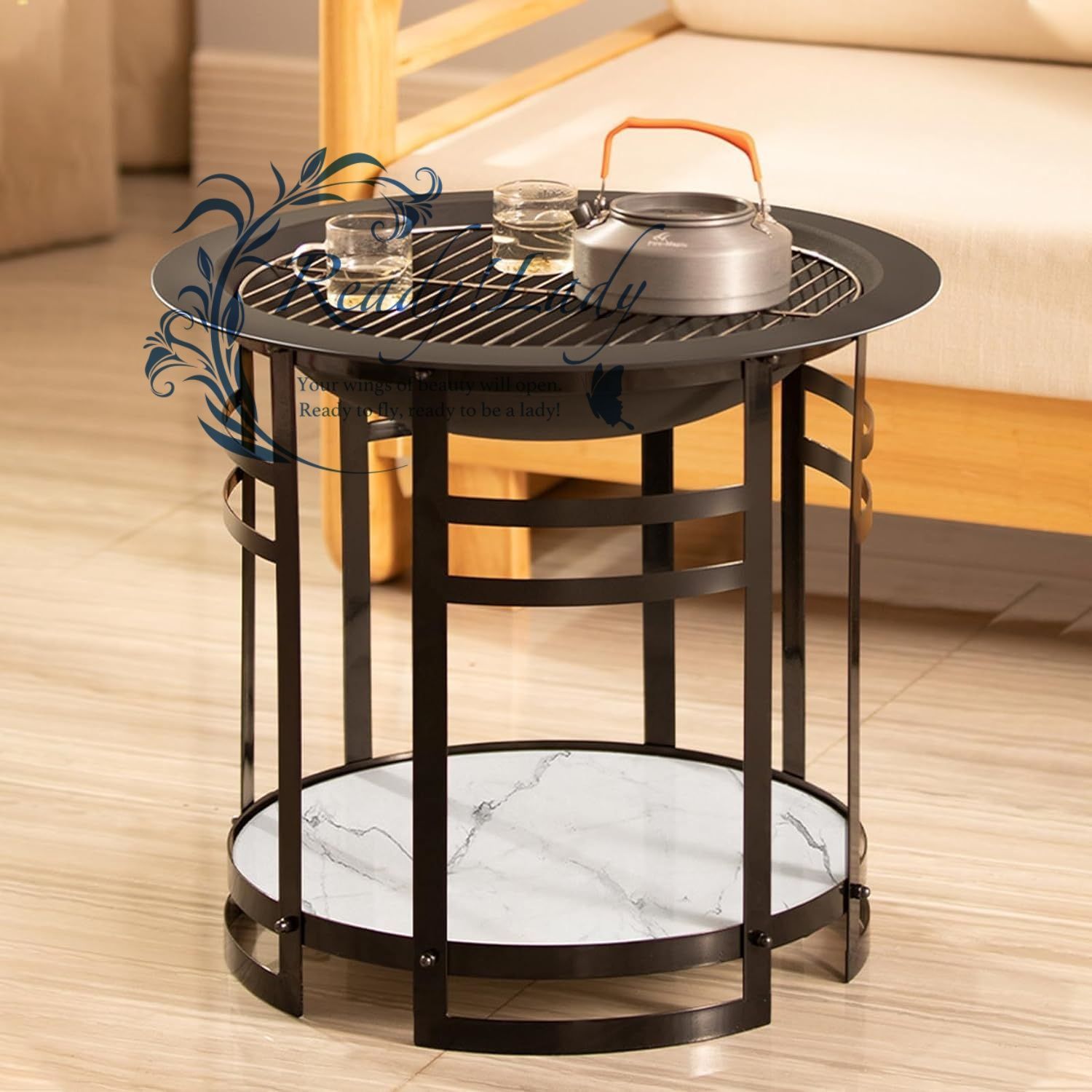 暖房用炭火鉢 アウトドアBBQコンロ 焚火台 蓋付き 炭火鉢 暖房ストーブ 丸太火格子 屋外用 焚火台 カーボン火鉢 バーベキューコンロ 薪暖炉 薪ストーブ 自宅 家庭用 アウトドア 冬用 BBQ 調理 焼肉 囲炉裏 大きい OLIVEOS_COM_TR
