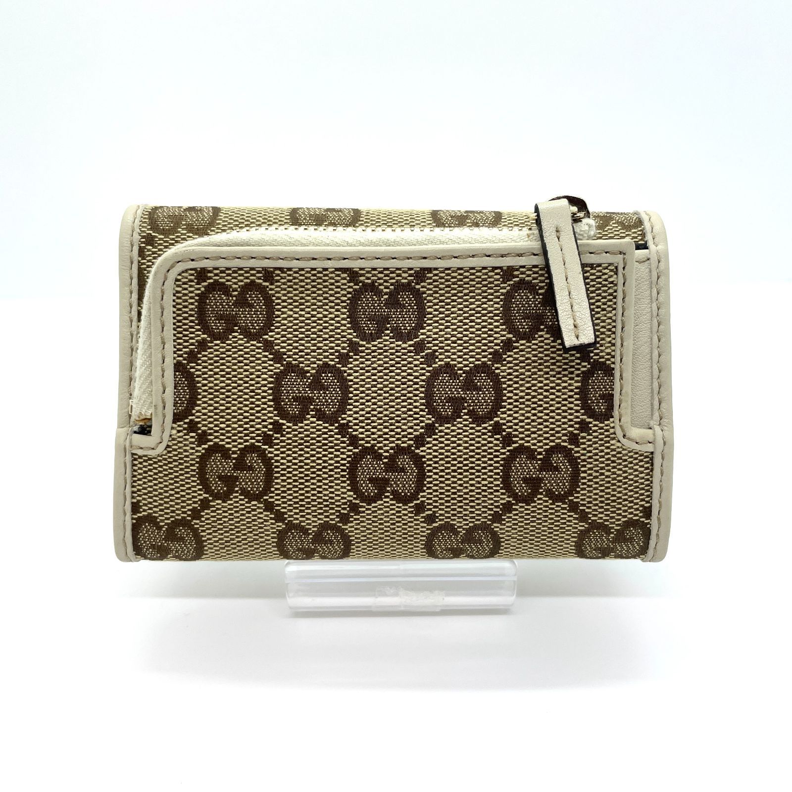 533】極美品 GUCCI/グッチ シェリーライン GGキャンバス 三つ折り 財布