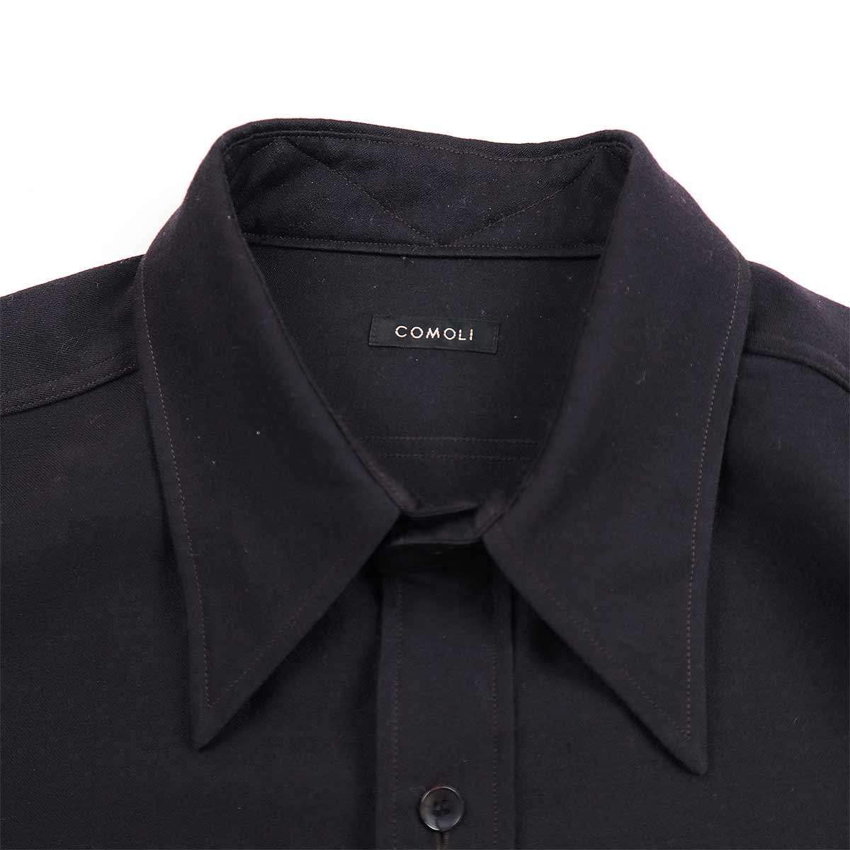 COMOLI コモリ 22AW ウールモールワークシャツ ネイビー 3 W03