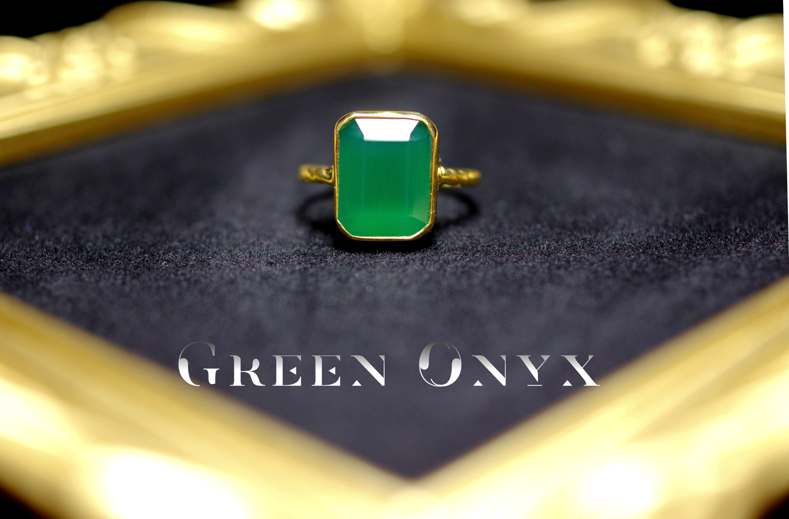 新作☆『Green Onyx』☆世界でひとつの天然石リングsv925+22kgp