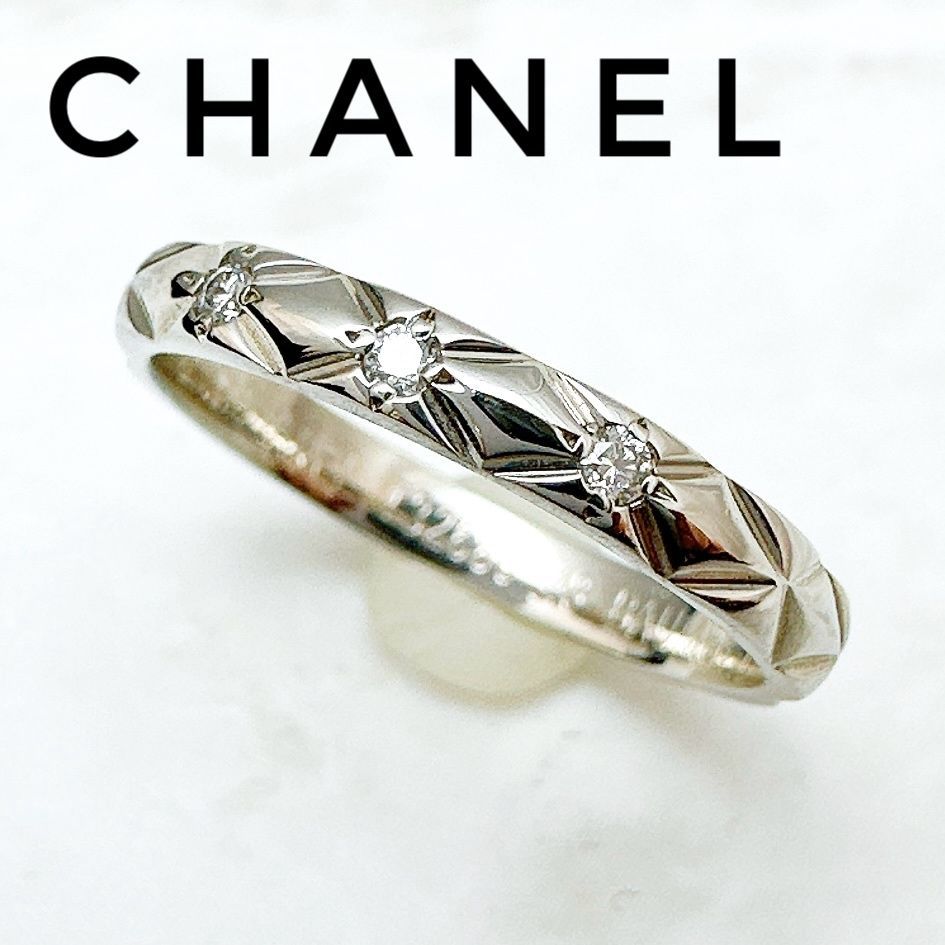 美品/人気🌟CHANEL マトラッセ 3P ダイヤモンド プラチナ リング 48 約 ...