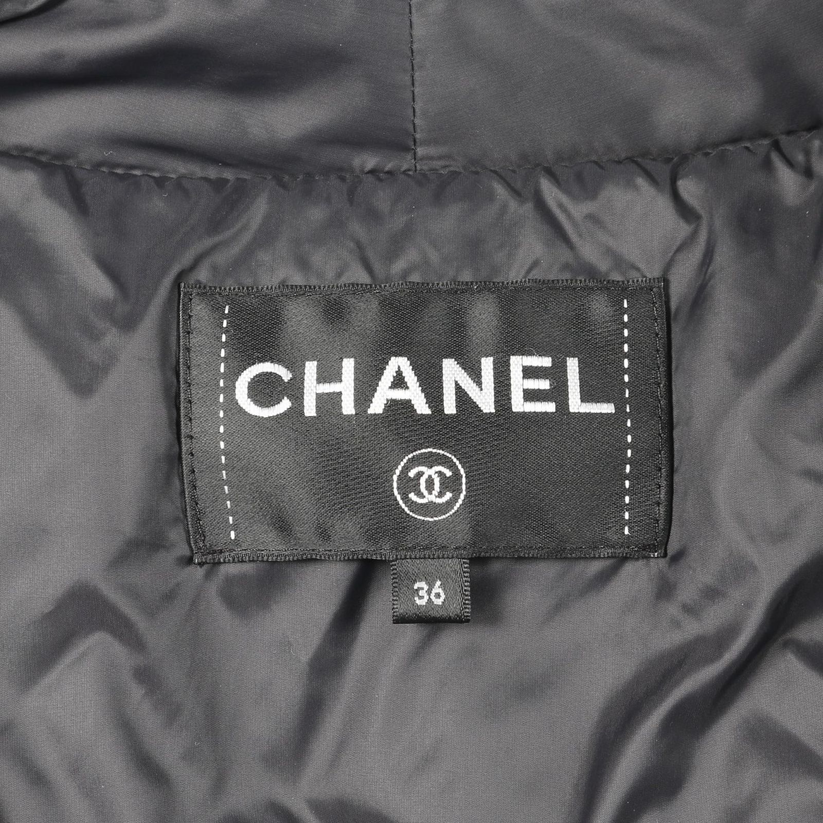 シャネル CHANEL ダウンジャケット ココマークボタン ブラック