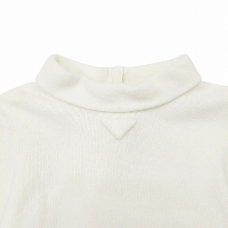 プラダ PRADA 25SS VIRGIN WOOL KNIT ニット セーター ハイネック 三角モチーフ 長袖 P26545 42 白 ホワイト プラダ PRADA 25SS VIRGIN WOOL KNIT ニット セーター