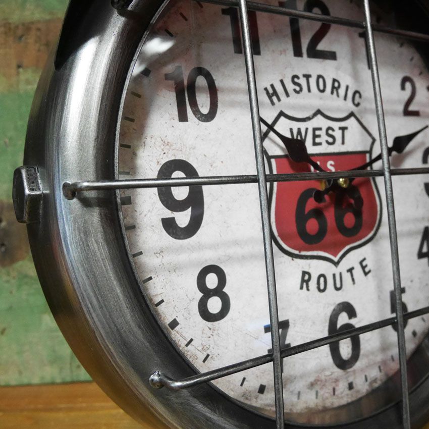 アンティーククロック サブマリン ROUTE66 シルバー 掛け時計 ルート66