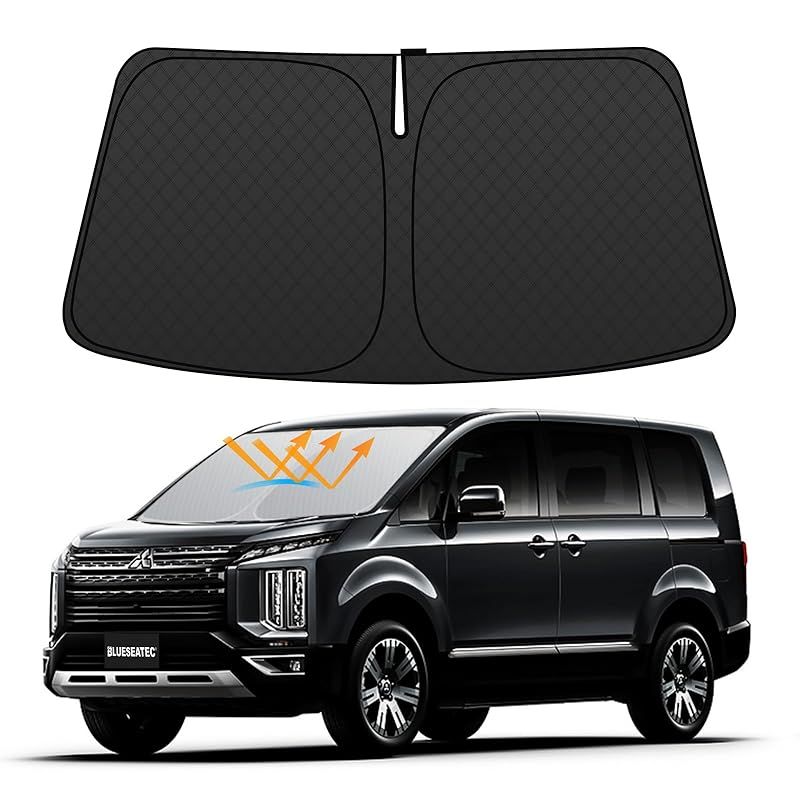 2025年 革新型 BLUESEATEC ニッサン キャラバン NV350 E26 フロントガラス サンシェード NISSAN NV350 CARAVAN E26 2012~現行 車用サンシェード 日よけ UVカット 6層構造 遮光 断熱 夏 紫外線 隙な 0