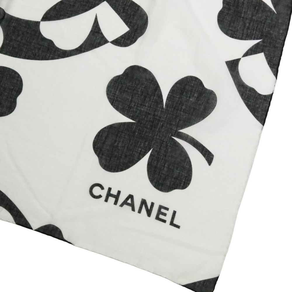 良品 CHANEL シャネル ショール 大判ストール チェック×チェーン柄 シルク×カシミヤ [130cm×130cm] 良品☆CHANEL シャネル カシミヤ混 ココマーク刺繍 フリンジ付 大判