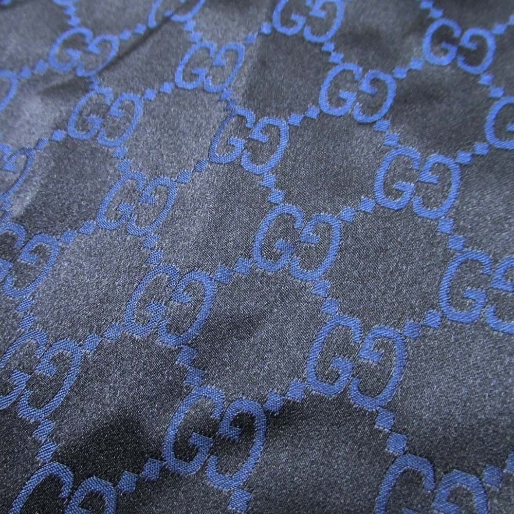 GUCCI グッチ　GG柄　長方形　ストール　ショール　総柄　シルク混　ブラック GUCCI グッチ GG柄 長方形 ストール ショール 総柄 シルク混