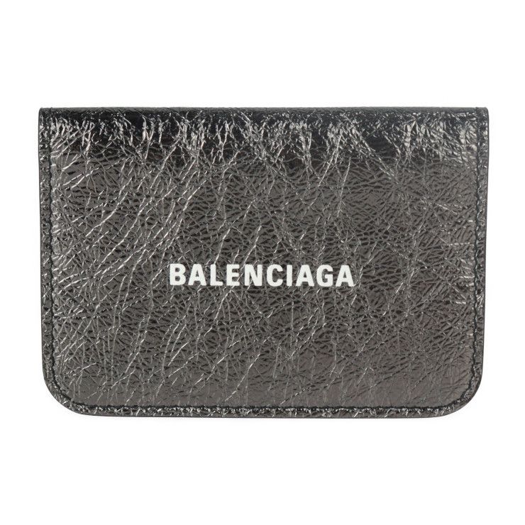 BALENCIAGA バレンシアガ カードケース 594220 レザー ガンメタリック